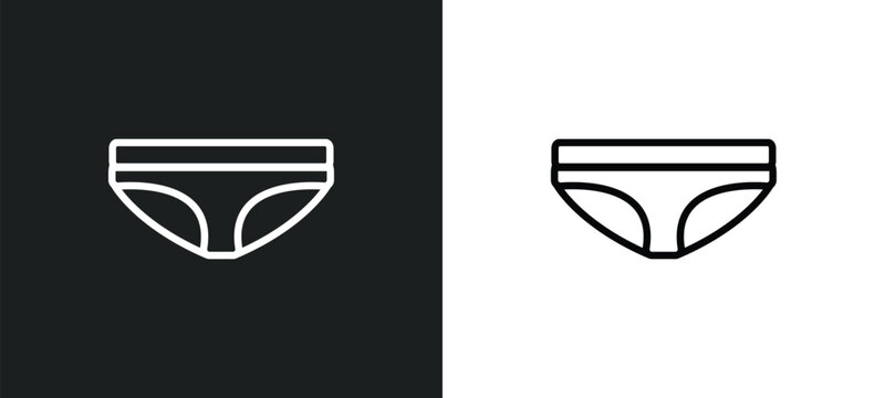 panties outline icon in white and black colors. panties flat vector icon from clothes collection for web, mobile apps and ui.