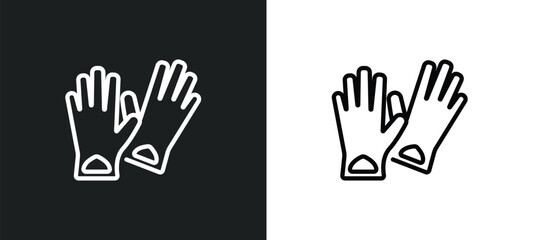 leather gloves outline icon in white and black colors. leather gloves flat vector icon from clothes collection for web, mobile apps and ui.