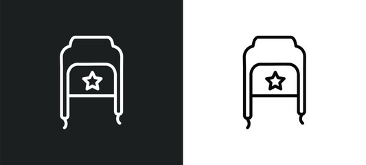 ushanka outline icon in white and black colors. ushanka flat vector icon from collection for web, mobile apps and ui.
