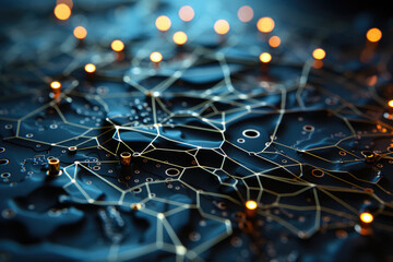 Obraz premium A three-dimensional illustration featuring an embossed mesh, symbolizing the intricate web of internet connections in cloud computing. Generative Ai.