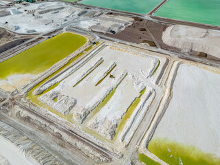 Lithium fields / evaporation ponds in the Atacama desert in Chile, South America - a surreal...