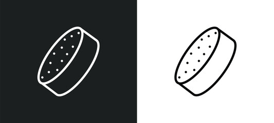 wiping sponge tool outline icon in white and black colors. wiping sponge tool flat vector icon from cleaning collection for web, mobile apps and ui.