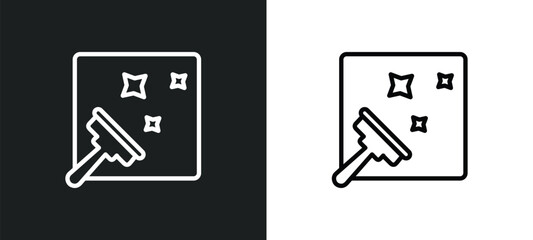 glass cleaning outline icon in white and black colors. glass cleaning flat vector icon from cleaning collection for web, mobile apps and ui.