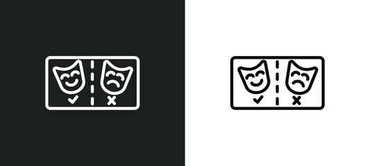prompt box outline icon in white and black colors. prompt box flat vector icon from cinema collection for web, mobile apps and ui.