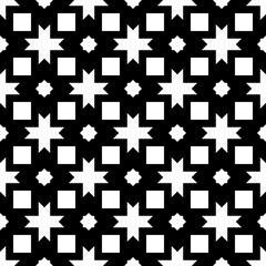 Fototapeta premium Seamless surface pattern design with Moroccan stars and crosses tiles ornament. Oriental traditional ornamentation with repeated geometric shapes. Ancient mosaic wallpaper. Grid motif. Digital paper.