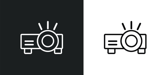image projector outline icon in white and black colors. image projector flat vector icon from cinema collection for web, mobile apps and ui.