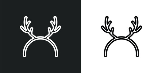 Obraz premium reindeer antlers outline icon in white and black colors. reindeer antlers flat vector icon from christmas collection for web, mobile apps and ui.