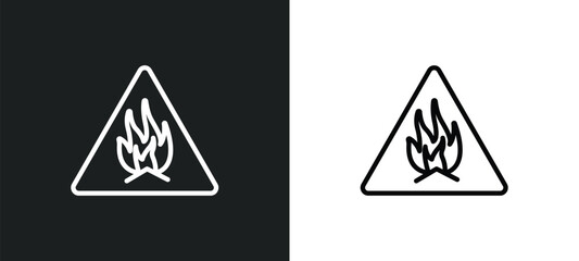 hazardous outline icon in white and black colors. hazardous flat vector icon from chemistry collection for web, mobile apps and ui.