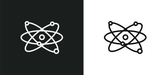 Fototapeta na wymiar molecular outline icon in white and black colors. molecular flat vector icon from chemistry collection for web, mobile apps and ui.