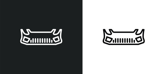 car bumper outline icon in white and black colors. car bumper flat vector icon from car parts collection for web, mobile apps and ui.