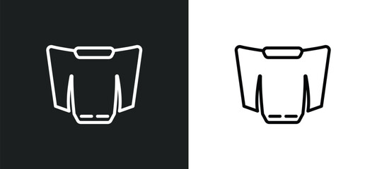 car bonnet outline icon in white and black colors. car bonnet flat vector icon from car parts collection for web, mobile apps and ui.