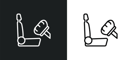 car air bag outline icon in white and black colors. car air bag flat vector icon from car parts collection for web, mobile apps and ui.