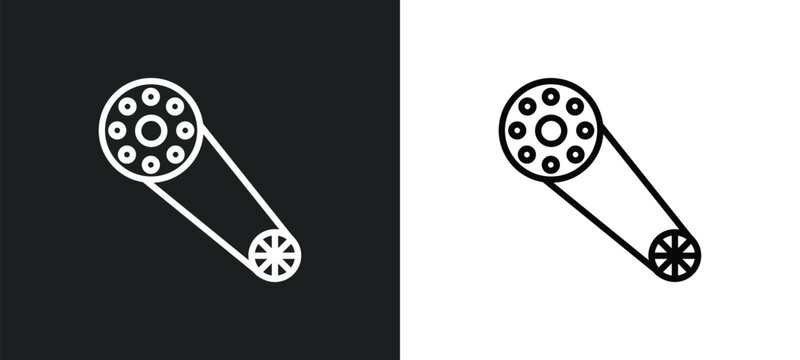 car camshaft outline icon in white and black colors. car camshaft flat vector icon from car parts collection for web, mobile apps and ui.
