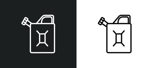 gasoline outline icon in white and black colors. gasoline flat vector icon from camping collection for web, mobile apps and ui.