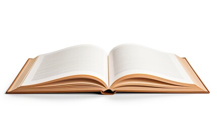 Isolated Open Book on White Background. A Close-Up View of an Opened Book, Perfect for Education and Literature Themes: Generative AI