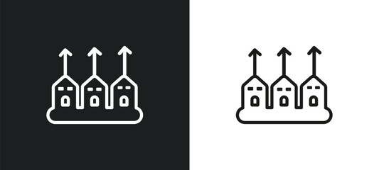 mortgage statistics outline icon in white and black colors. mortgage statistics flat vector icon from business and analytics collection for web, mobile apps and ui.