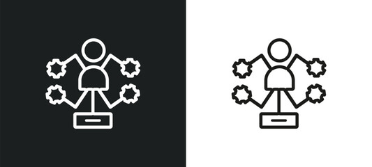Fototapeta premium hierarchy outline icon in white and black colors. hierarchy flat vector icon from business and analytics collection for web, mobile apps and ui.