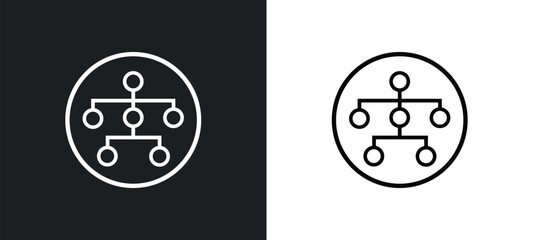 hierarchy outline icon in white and black colors. hierarchy flat vector icon from business collection for web, mobile apps and ui.