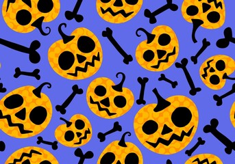 Halloween seamless pumpkins pattern for fabrics and wrapping paper and clothes print