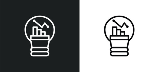 business outline icon in white and black colors. business flat vector icon from business collection for web, mobile apps and ui.