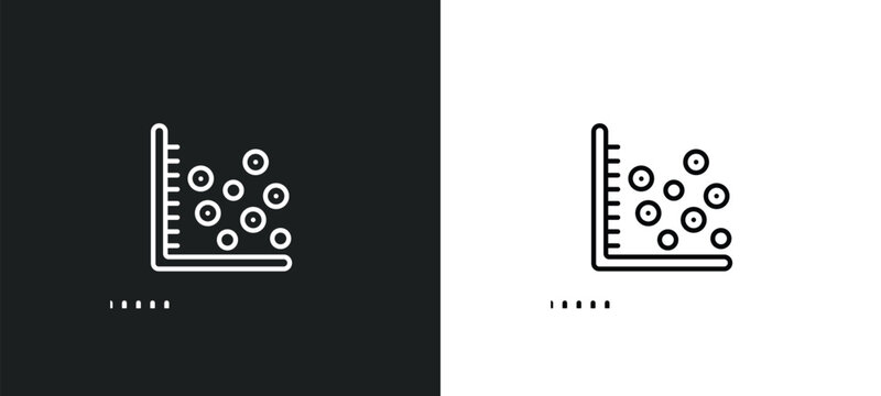 scatter chart outline icon in white and black colors. scatter chart flat vector icon from business collection for web, mobile apps and ui.