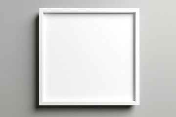 White Frame Picture Mockup on Minimalist Wall with Window Light and Shadow - Isolated Empty Board for Lifestyle Photography. Generative AI