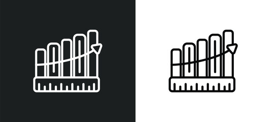 Obraz premium measuring success outline icon in white and black colors. measuring success flat vector icon from business collection for web, mobile apps and ui.