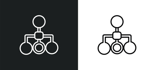 hierarchical order outline icon in white and black colors. hierarchical order flat vector icon from business collection for web, mobile apps and ui.