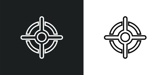 circular target outline icon in white and black colors. circular target flat vector icon from business collection for web, mobile apps and ui.