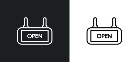 Obraz premium business outline icon in white and black colors. business flat vector icon from business collection for web, mobile apps and ui.