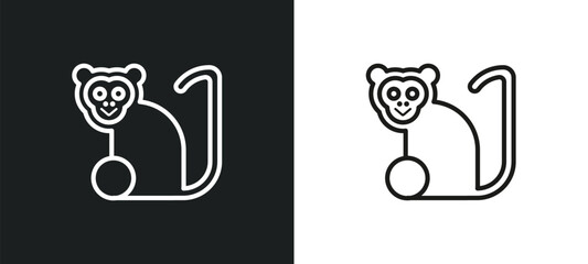 monkey outline icon in white and black colors. monkey flat vector icon from brazilia collection for web, mobile apps and ui. © Digital Bazaar