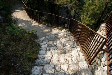 Fototapeta premium stone stairs, ancient limestone sardinia