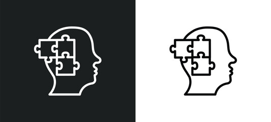mind outline icon in white and black colors. mind flat vector icon from brain process collection for web, mobile apps and ui.