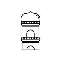 ramadan kareem mosque building flat style icon vector illustration design