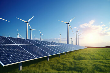 Solar panels and wind power generation equipment