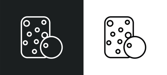 sponge outline icon in white and black colors. sponge flat vector icon from beauty collection for web, mobile apps and ui.