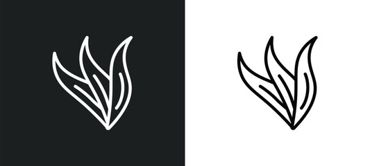 Fototapeta na wymiar aloe vera outline icon in white and black colors. aloe vera flat vector icon from beauty collection for web, mobile apps and ui.