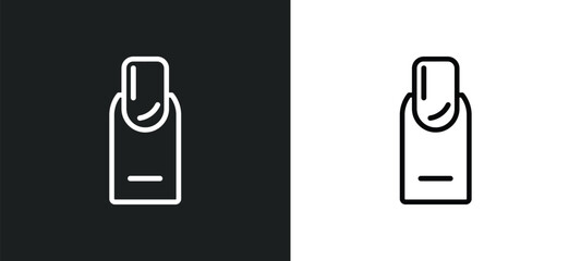 finger with nail outline icon in white and black colors. finger with nail flat vector icon from beauty collection for web, mobile apps and ui.