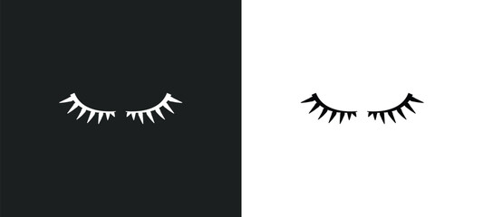 two eyelashes outline icon in white and black colors. two eyelashes flat vector icon from beauty collection for web, mobile apps and ui.