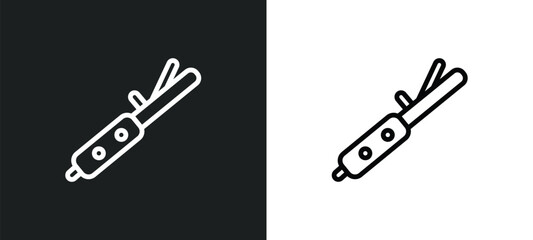 hair curler outline icon in white and black colors. hair curler flat vector icon from beauty collection for web, mobile apps and ui.