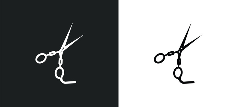 hairdresser scissors outline icon in white and black colors. hairdresser scissors flat vector icon from beauty collection for web, mobile apps and ui.