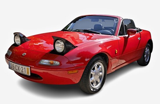 Vintage Mazda MX5 Roadster in red