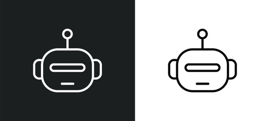 space robot outline icon in white and black colors. space robot flat vector icon from astronomy collection for web, mobile apps and ui. - obrazy, fototapety, plakaty