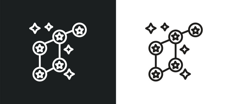 lyra constellation outline icon in white and black colors. lyra constellation flat vector icon from astronomy collection for web, mobile apps and ui.