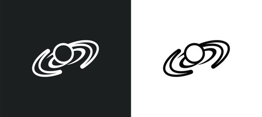 galaxy outline icon in white and black colors. galaxy flat vector icon from astronomy collection for web, mobile apps and ui.