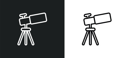 telescope pointing up outline icon in white and black colors. telescope pointing up flat vector icon from astronomy collection for web, mobile apps and ui. © Digital Bazaar