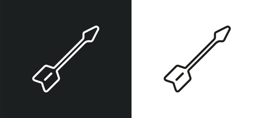 quiver outline icon in white and black colors. quiver flat vector icon from asian collection for web, mobile apps and ui.