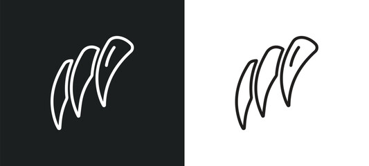 claw outline icon in white and black colors. claw flat vector icon from asian collection for web, mobile apps and ui. - obrazy, fototapety, plakaty