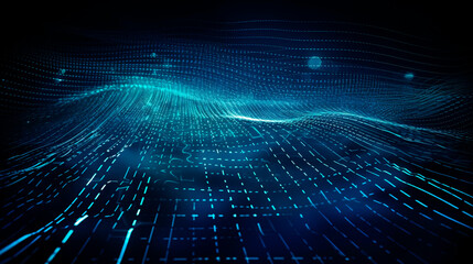Fototapeta premium Computer Data Stream Abstract Background. Generative Ai