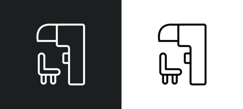 sensorama outline icon in white and black colors. sensorama flat vector icon from artificial intellegence collection for web, mobile apps and ui.